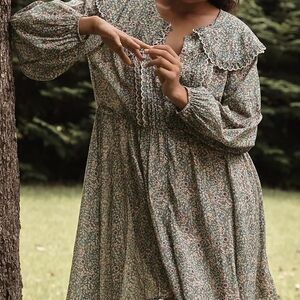 Anthropologie Sage Floral Long Sleeve Dress